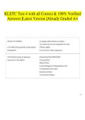 KLETC Test 4 with all Correct & 100&percnt; Verified Answers &vert;Latest Version &vert;Already Graded A&plus;