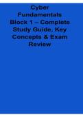 Cyber Fundamentals Block 1 Complete Study Guide Key Concepts And Exam Review 2025&sol; 2026 Cybersecurity Certification Prep