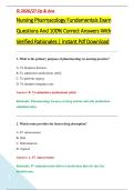 Nursing Pharmacology Fundamentals Exam &NewLine;Questions And 100&percnt; Correct Answers With &NewLine;Verified Rationales &vert; Instant Pdf Download