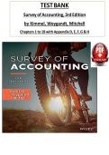 TEST BANK Survey of Accounting&comma; 3rd Edition by Kimmel&comma; Weygandt&comma; Mitchell