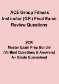 ACE Group Fitness Instructor &lpar;GFI&rpar; Final Exam Review Questions & Answers PDF &lpar;2026&ndash;2027&rpar;