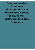 Comprehensive Business Management And Economics Review For Students Study Guide 2025&sol; 2026 Economics And Business Prep