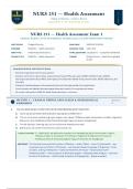 NURS 251 Health Assessment Exam 1 &ndash; Penn State University &lpar;Latest 2026&sol;2027 Update&rpar; &vert; Complete Q&A with Verified Answers &vert; Nursing Process&comma; Health History&comma; Vital Signs&comma; Physical Assessment Techniques &vert; A&plus; Grade&NewLine;&NewLine;