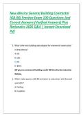 New Mexico General Building Contractor &NewLine;&lpar;GB-98&rpar; Practice Exam 100 Questions And &NewLine;Correct Answers &lpar;Verified Answers&rpar; Plus &NewLine;Rationales 2026 Q&A &vert; Instant Download