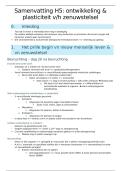Samenvatting H5&colon; Ontwikkeling & Plasticiteit &plus; begrippenlijst &vert; Biopsychologie &vert; PXL &vert; 2025&sol;26