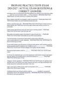PROPANE PRACTICE TESTS EXAM &NewLine;2026&sol;2027 &vert; ACTUAL EXAM QUESTIONS & &NewLine;CORRECT ANSWERS 