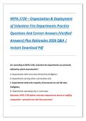 NFPA 1720 &ndash; Organization & Deployment &NewLine;of Volunteer Fire Departments Practice &NewLine;Questions And Correct Answers &lpar;Verified &NewLine;Answers&rpar; Plus Rationales 2026 Q&A &vert; &NewLine;Instant Download