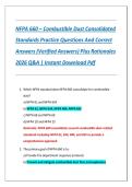 NFPA 660 &ndash; Combustible Dust Consolidated &NewLine;Standards Practice Questions And Correct &NewLine;Answers &lpar;Verified Answers&rpar; Plus Rationales &NewLine;2026 Q&A &vert; Instant Download 
