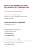 ORTHOTIC WRITTEN SIMULATION ACTUAL EXAM QUESTIONS AND 100&percnt; CORRECT ANSWERS&vert; UPDATED