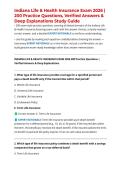 Indiana Life & Health Insurance Exam 2026 &vert; 200 Practice Questions&comma; Verified Answers & Deep Explanations Study Guide