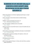 BARBERS STATE BOARD Q&A&NewLine;CERTIFICATION SCRIPT 2026&NewLine;QUESTIONS WITH SOLUTIONS&NewLine;GRADED A&plus;