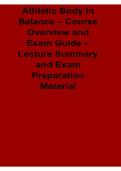 Athletic Body In Balance Course Overview And Exam Guide Lecture Summary 2025&sol; 2026 Kinesiology And Athletic Training Prep