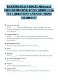 BARBERS STATE BOARD Q&A&NewLine;COMPREHENSIVE STUDY GUIDE 2026&NewLine;FULL QUESTIONS AND SOLUTIONS&NewLine;GRADED A&plus;