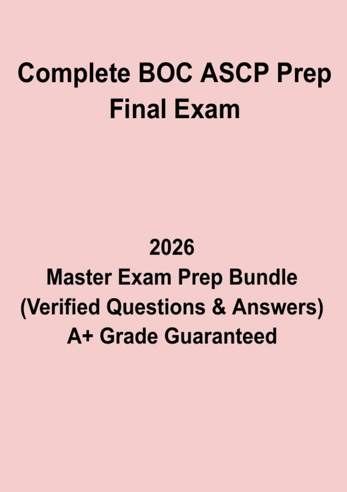 Complete BOC ASCP Prep Exam Study Guide & Practice Questions PDF (2026 ...