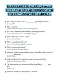 BARBERS STATE BOARD Q&A&NewLine;FINAL TEST 2026 QUESTIONS WITH&NewLine;CORRECT ANSWERS GRADED A&plus;