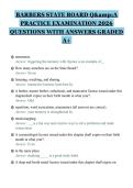 BARBERS STATE BOARD Q&A&NewLine;PRACTICE EXAMINATION 2026&NewLine;QUESTIONS WITH ANSWERS GRADED&NewLine;A&plus;
