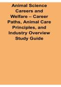 Animal Science Careers And Welfare Career Paths Animal Care Principles And Industry Overview 2025&sol; 2026 Animal Science Prep