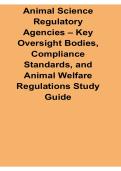 Animal Science Regulatory Agencies Key Oversight Bodies Compliance Standards And Animal Welfare 2025&sol; 2026 Animal Science Prep
