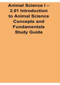 Animal Science I 2&period;01 Introduction To Animal Science Concepts And Fundamentals Study Guide 2025&sol; 2026 Animal Science Prep