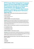EMT-B Emergency Medical Technician Basic Practice Exam Questions and Answers Updated 2026 &vert; Complete NREMT EMT-B Certification Study Guide with Verified Questions&comma; Detailed Rationales&comma; Airway Management&comma; Patient Assessment&comma; Trauma Care&comma; CPR & BLS&comma; Shock T