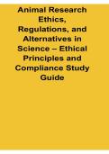 Animal Research Ethics Regulations And Alternatives In Science Ethical Principles 2025&sol; 2026 Veterinary Research Prep