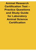 Animal Research Certification Test Practice Questions And Study Guide For Laboratory Animal 2025&sol; 2026 Veterinary Research Prep