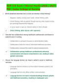 NUR 253 Exam 4 Mental Health 2026&sol;2027 &vert; Practice Questions & Verified Answers &vert; Galen College of Nursing