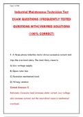 INDUSTRIAL MAINTENANCE TECHNICIAN CERTIFICATION EXAM PRACTICE QUESTIONS & STUDY GUIDE