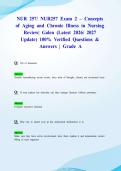 NUR 257&sol; NUR257 Exam 2 &ndash; Concepts of Aging and Chronic Illness in Nursing Review&vert; Galen &lpar;Latest 2026&sol; 2027 Update&rpar; 100&percnt; Verified Questions & Answers &vert; Grade A