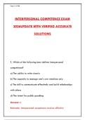 INTERPERSONAL COMPETENCE EXAM 2026 UPDATE &ndash; VERIFIED ACCURATE GUIDE &vert; LATEST CORE TOPICS & TIPS