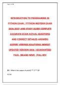 INTRODUCTION TO PROGRAMMING IN PYTHON EXAM&colon; KEY CONCEPTS & PRACTICE QUESTIONS