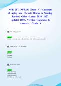 NUR 257&sol; NUR257 Exam 3 &ndash; Concepts of Aging and Chronic Illness in Nursing Review&vert; Galen &lpar;Latest 2026&sol; 2027 Update&rpar; 100&percnt; Verified Questions & Answers &vert; Grade A