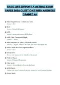 BASIC LIFE SUPPORT A ACTUAL EXAM&NewLine;PAPER 2026 QUESTIONS WITH ANSWERS&NewLine;GRADED A&plus;