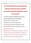 ISA UTILITY SPECIALIST ACTUAL EXAM 2026 &vert; OFFICIAL QUESTIONS & CORRECT ANSWERS