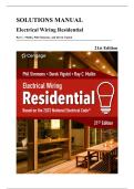 Solutions Manual &mdash; Electrical Wiring Residential&comma; 21st Edition &lpar;Mullin&comma; Simmons & Vigstol&comma; 2023&rpar;&comma; Chapters 1-33 &vert; All Chapters Covered