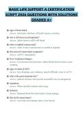 BASIC LIFE SUPPORT A CERTIFICATION&NewLine;SCRIPT 2026 QUESTIONS WITH SOLUTIONS&NewLine;GRADED A&plus;
