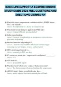 BASIC LIFE SUPPORT A COMPREHENSIVE&NewLine;STUDY GUIDE 2026 FULL QUESTIONS AND&NewLine;SOLUTIONS GRADED A&plus;