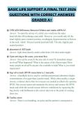 BASIC LIFE SUPPORT A FINAL TEST 2026&NewLine;QUESTIONS WITH CORRECT ANSWERS&NewLine;GRADED A&plus;