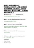 BASIC AND CLINICAL &NewLine;PHARMACOLOGY 15TH EDITION &NewLine;TEST BANK 2026 FINAL PAPER &NewLine;PRACTICE QUESTIONS ANSWERS &NewLine;ACCURATE A&plus; 