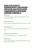 BASIC AND CLINICAL &NewLine;PHARMACOLOGY 15TH EDITION &NewLine;TEST BANK 2026 STUDY GUIDE &NewLine;COMPREHENSIVE QUESTIONS &NewLine;ANSWERS VERIFIED A&plus; 