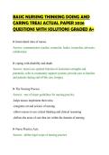 BASIC NURSING THINKING DOING AND &NewLine;CARING TREAS ACTUAL PAPER 2026 &NewLine;QUESTIONS WITH SOLUTIONS GRADED A&plus; 