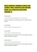 BASIC NURSING THINKING DOING AND &NewLine;CARING TREAS CERTIFICATION REVIEW &NewLine;BANK 2026 PRACTICE QUESTIONS &NewLine;GRADED A&plus;