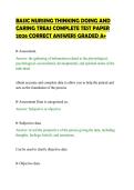BASIC NURSING THINKING DOING AND &NewLine;CARING TREAS COMPLETE TEST PAPER &NewLine;2026 CORRECT ANSWERS GRADED A&plus;