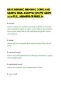 BASIC NURSING THINKING DOING AND &NewLine;CARING TREAS COMPREHENSIVE SCRIPT &NewLine;2026 FULL ANSWERS GRADED A&plus;