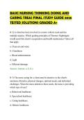 BASIC NURSING THINKING DOING AND &NewLine;CARING TREAS FINAL STUDY GUIDE 2026 &NewLine;TESTED SOLUTIONS GRADED A&plus;