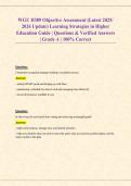 WGU D389 OA Exam Prep Learning Strategies in Higher Education Review Guide