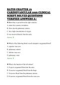 BATES CHAPTER 16 &NewLine;CARDIOVASCULAR 2026 CLINICAL &NewLine;SCRIPT SOLVED QUESTIONS &NewLine;VERIFIED ANSWERS A&plus; 