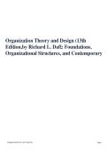 TEST BANK FOR ORGANIZATION THEORY AND DESIGN 13TH EDITION COMPLETE QUESTIONS AND ANSWERS FOR ORGANIZATIONAL STRUCTURES AND MANAGEMENT REVIEW