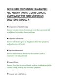 BATES GUIDE TO PHYSICAL EXAMINATION &NewLine;AND HISTORY TAKING 12 2026 CLINICAL &NewLine;ASSESSMENT TEST PAPER QUESTIONS &NewLine;SOLUTIONS GRADED A&plus; 