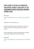BATES GUIDE TO PHYSICAL EXAMINATION &NewLine;AND HISTORY TAKING 12 2026 HEAD TO TOE &NewLine;ASSESSMENT REVIEW QUESTIONS ANSWERS &NewLine;VERIFIED GUIDE 